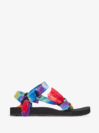 multicoloured flat sandals
