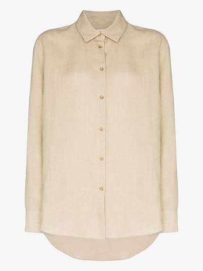 womens beige linen shirt