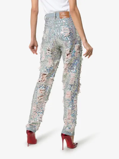 sequin boyfriend jeans