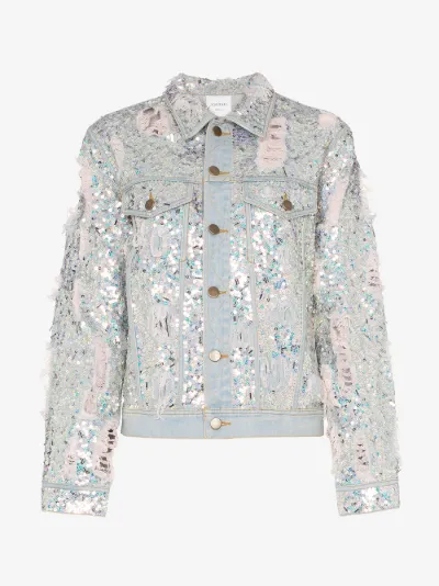 sequin denim shirt