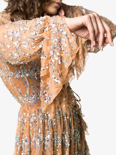 embellished wrap dress