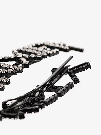 Ashley Williams Black Anxiety Crystal Embellished Hair Pins Browns
