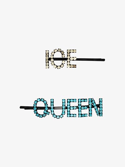 Ashley Williams Blue And White Ice Queen Crystal Hair Pins Browns