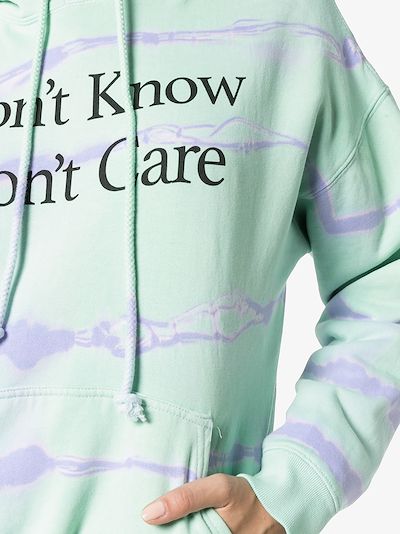 Don't Know Don't Care print cotton hoodie展示图