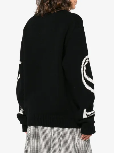 Sex intarsia oversized wool sweater展示图