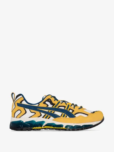 yellow and blue asics