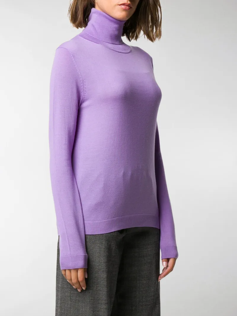 purple roll neck