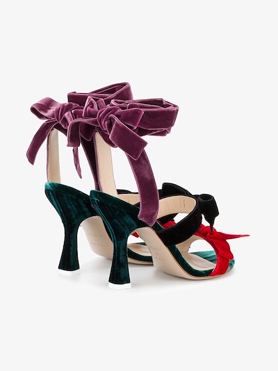 loft velvet bow sandals