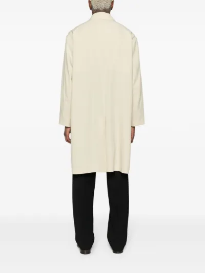 Auralee – Brushed Alpaca Wool Melton Trench Coat Dark Olive