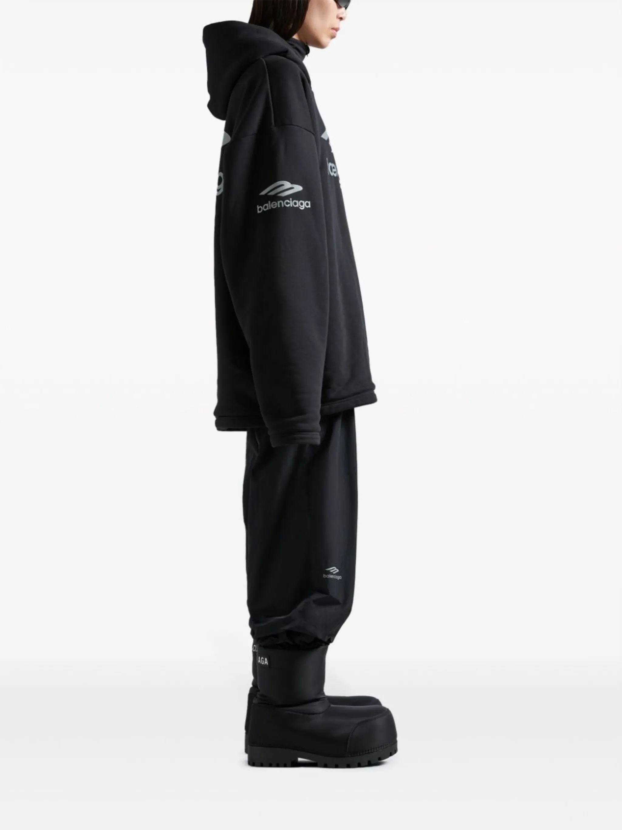 ●送料込●BALENCIAGA●3B SPORTS ICON ELASTIC HEM HOODIE 3B Sports Icon technical hoodie in black - Balenciaga