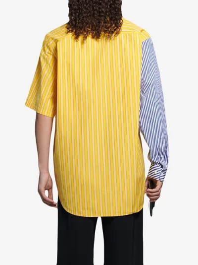 Balenciaga 50/50 asymmetric striped shirt blue | MODES