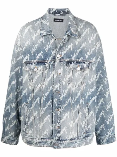 Balenciaga all-over logo denim jacket 