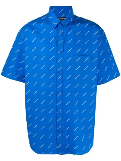 balenciaga logo button up shirt