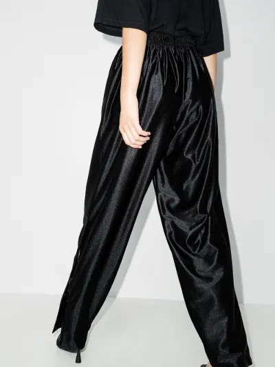 black baggy track pants