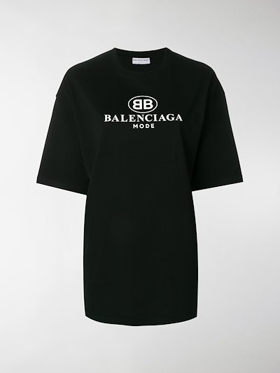 Balenciaga Logo T Shirt Black Modes