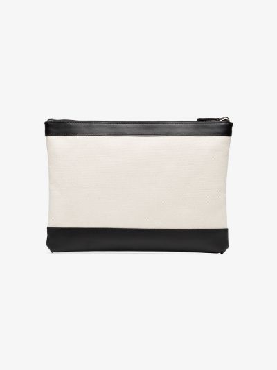 black and cream clutch bag