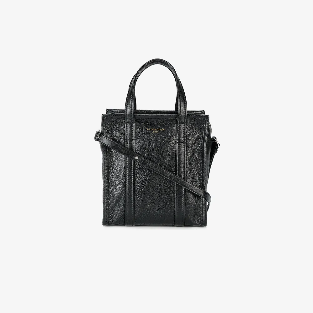 Balenciaga Black Leather Bazar Shopper XS Tote Bags Browns