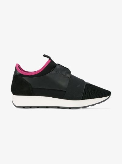 Balenciaga Black Pink Race Runner Sneakers | Browns