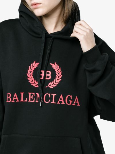 black balenciaga hoodie with pink writing