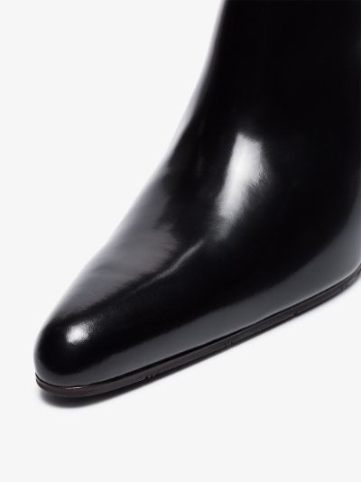 black Round 80 glossy leather ankle boots展示图