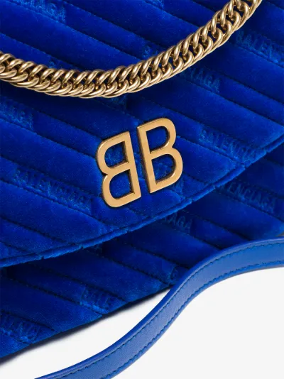 balenciaga blue velvet bag