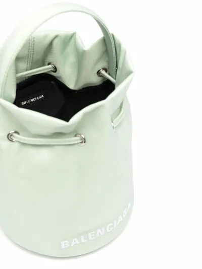 Balenciaga Borsa a secchiello con coulisse verde | MODES
