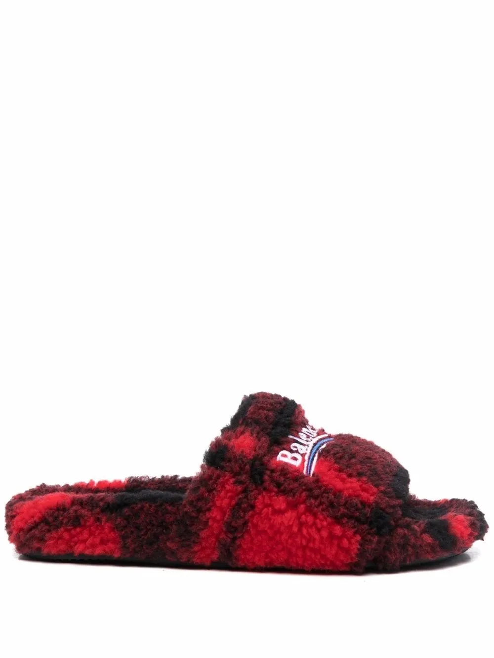 Red balenciaga slippers hot sale