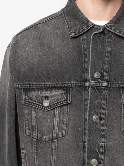 button up with denim jacket