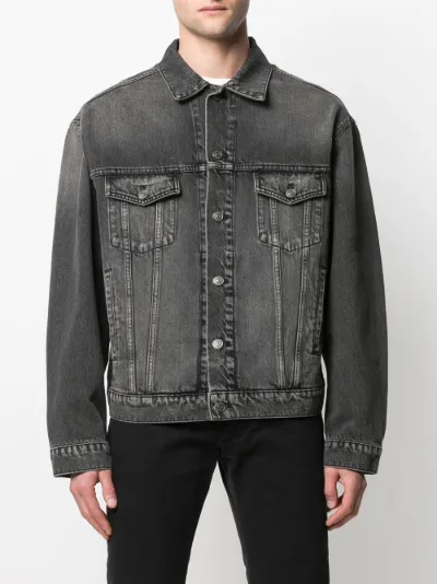 denim jacket buttoned up