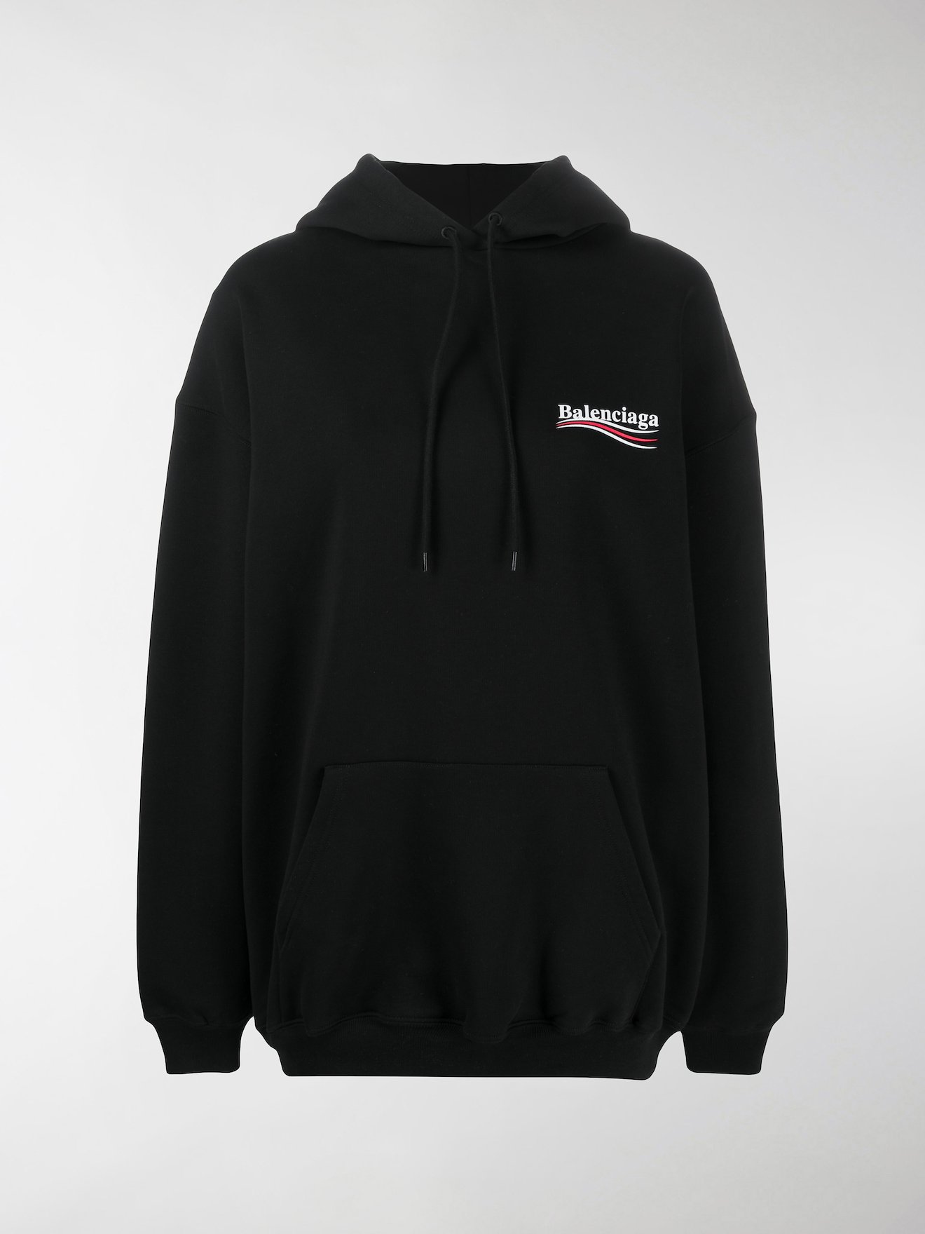 balenciaga black campaign logo hoodie