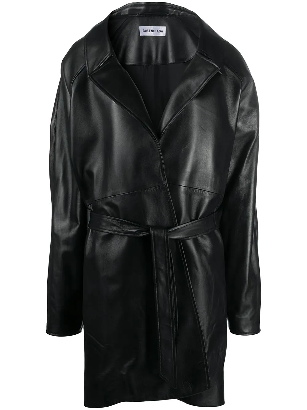 Cappotto di pelle con cintura | Balenciaga | Eraldo.com