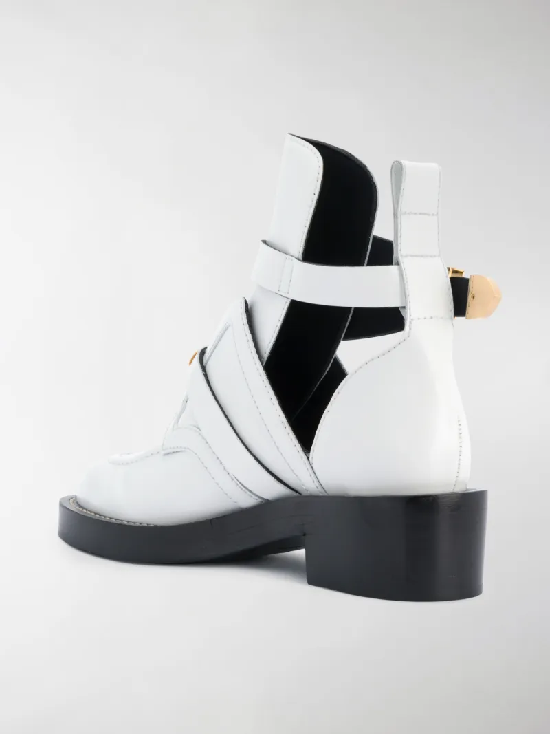 balenciaga ceinture ankle boots white