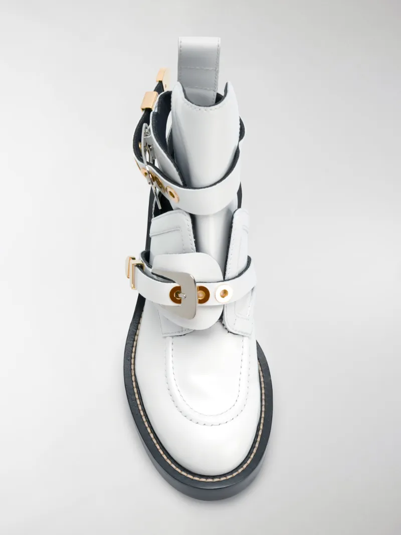 balenciaga ceinture ankle boots white