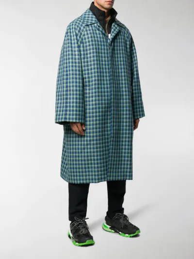 balenciaga checked coat