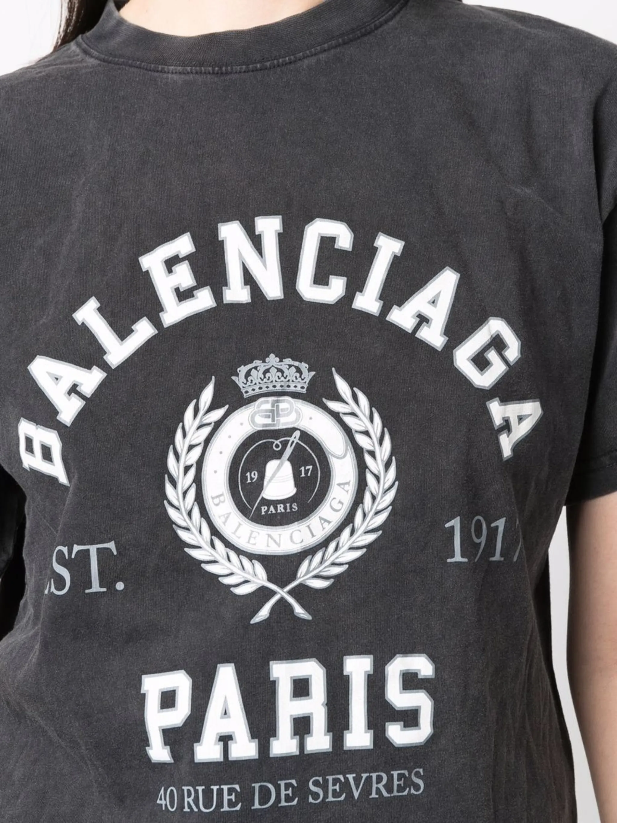 Balenciaga Black College good 1917 T-Shirt