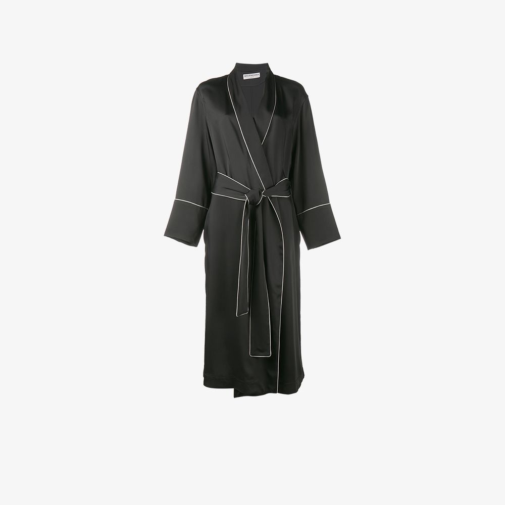 Balenciaga contrast piping robe jacket | Browns