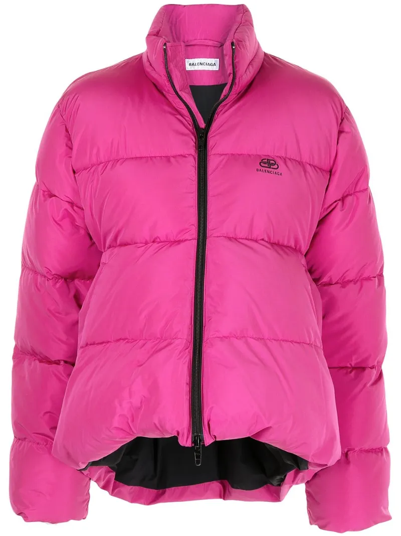 cropped puffer jacket pink
