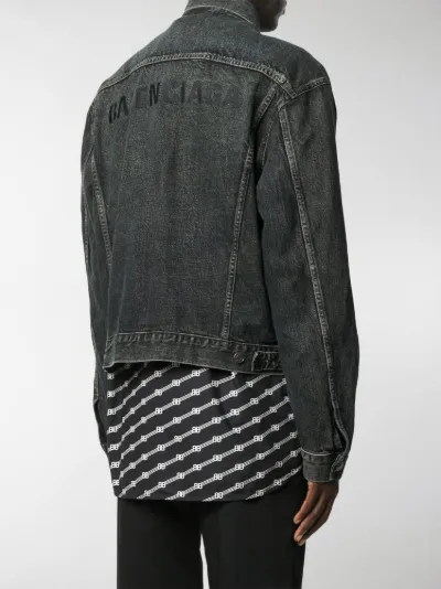 balenciaga black denim jacket