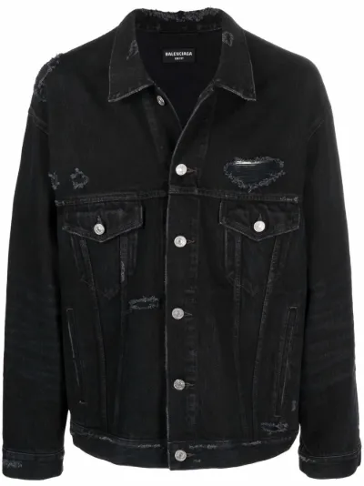 black denim jacket distressed