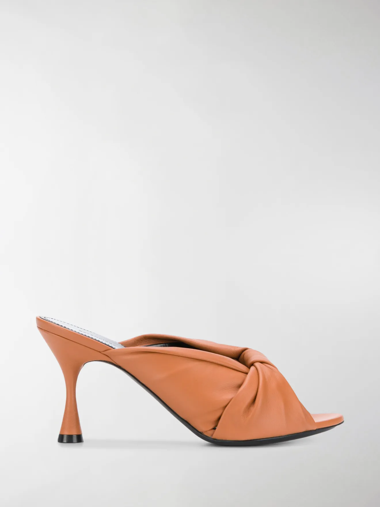 balenciaga drapy padded leather flat mules