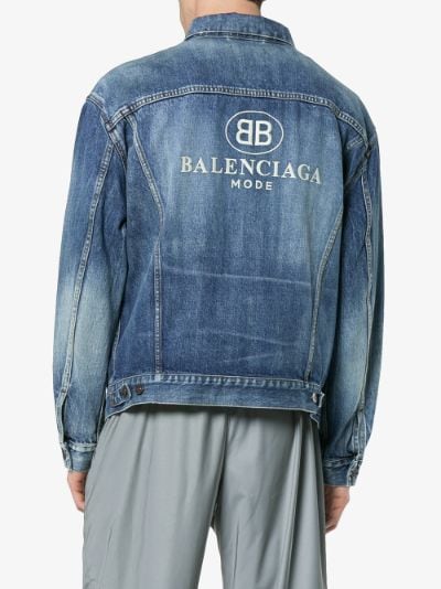 Balenciaga Embroidered BB Mode denim jacket | Browns