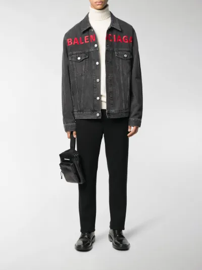 balenciaga embroidered denim jacket