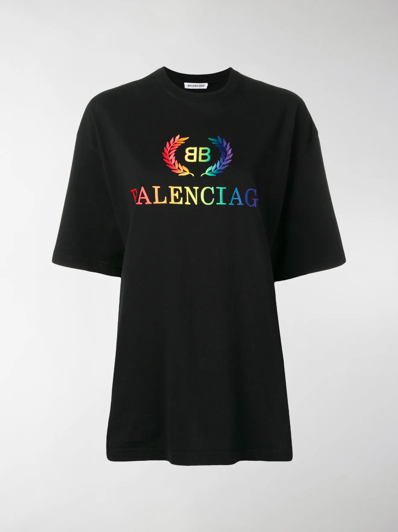 Balenciaga embroidered rainbow logo T 