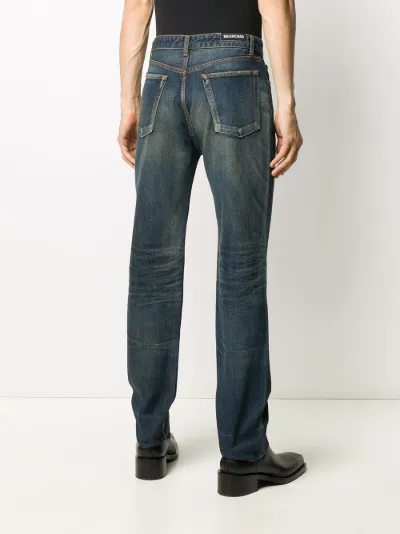 Balenciaga faded slim-fit jeans blue 