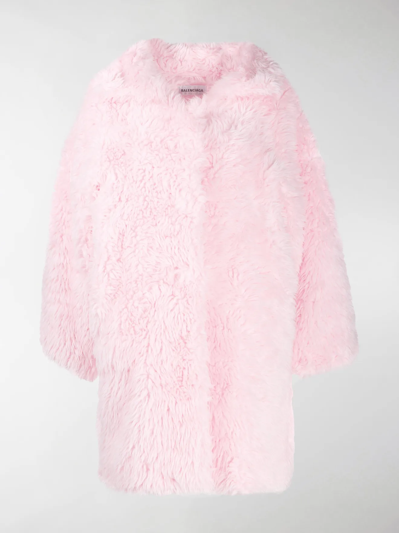 balenciaga pink fur coat