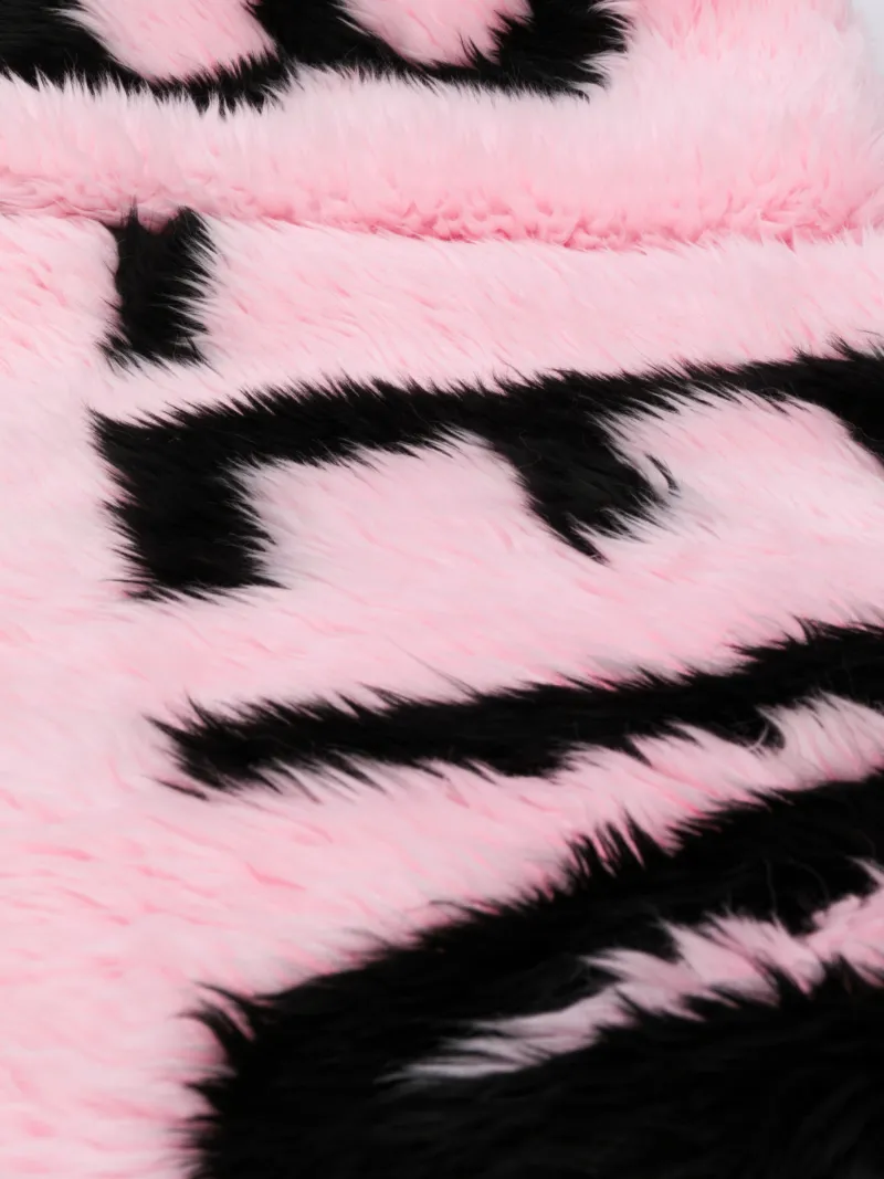 balenciaga pink fur scarf