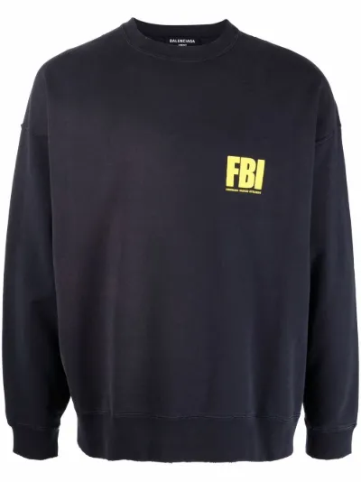 Balenciaga Felpa FBI girocollo blu | MODES