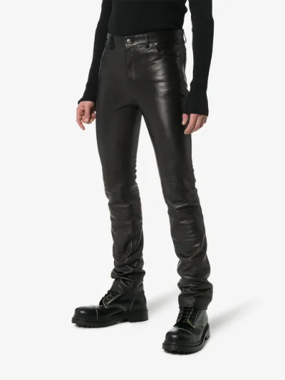 fitted leather pants