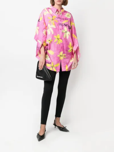 floral logo-print shirt | Balenciaga 
