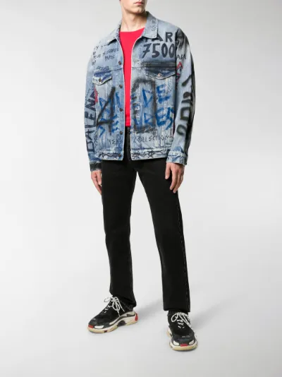 Balenciaga Giacca denim 'Graffiti' blu | MODES